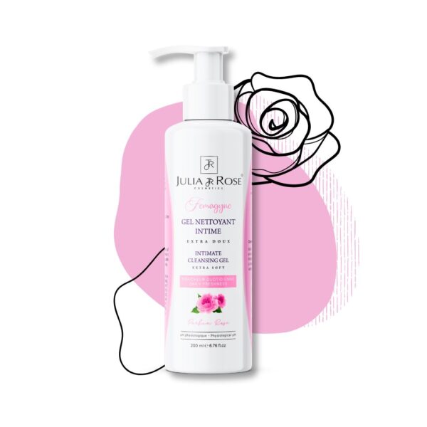 Gel Nettoyant Intime à la Rose de Femagyne par Julia & Rose Cosmetics : Soin délicat et fraîcheur florale pour votre intimité.